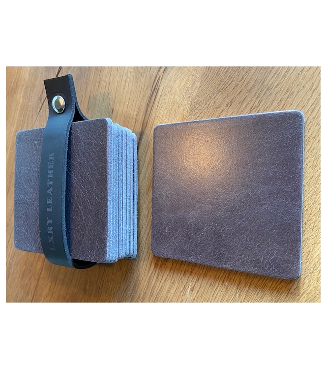 LXRY Leather 0012 Onderzetter vierkant 8 st geen kleurvariant