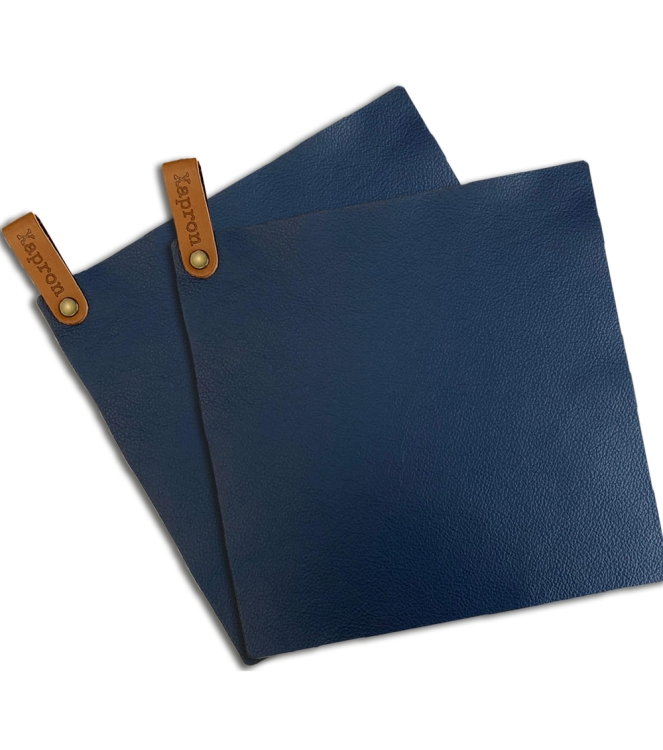 Xapron Xapron lederen pannenlapset blauw