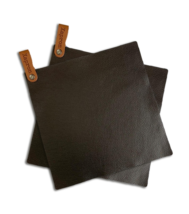 Xapron Xapron lederen pannenlapset bruin