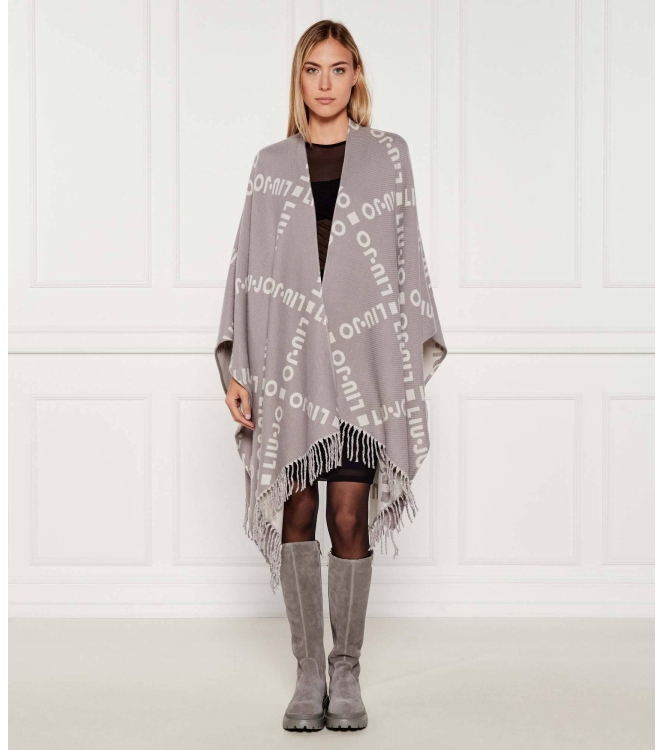Liu·Jo 2F5033 T0300 poncho logo maxi grijs