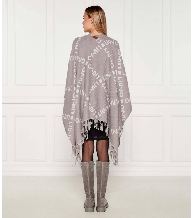 Liu·Jo 2F5033 T0300 poncho logo maxi grijs