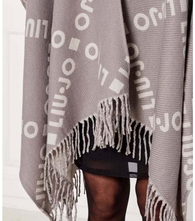 Liu·Jo 2F5033 T0300 poncho logo maxi grijs