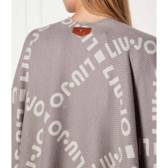 Liu·Jo 2F5033 T0300 poncho logo maxi grijs