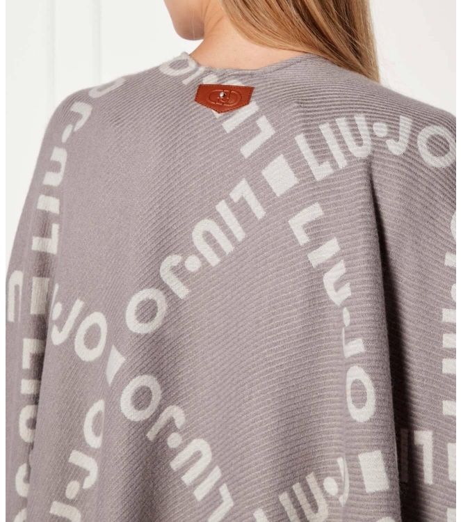 Liu·Jo 2F5033 T0300 poncho logo maxi grijs